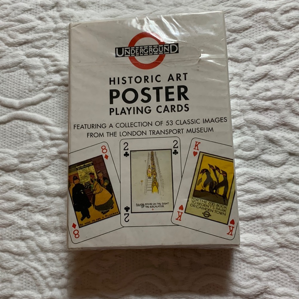 PLAYING CARDS-UNDERGROUND HISTORIC ART POSTER HARRODS (NEW-SEALED)